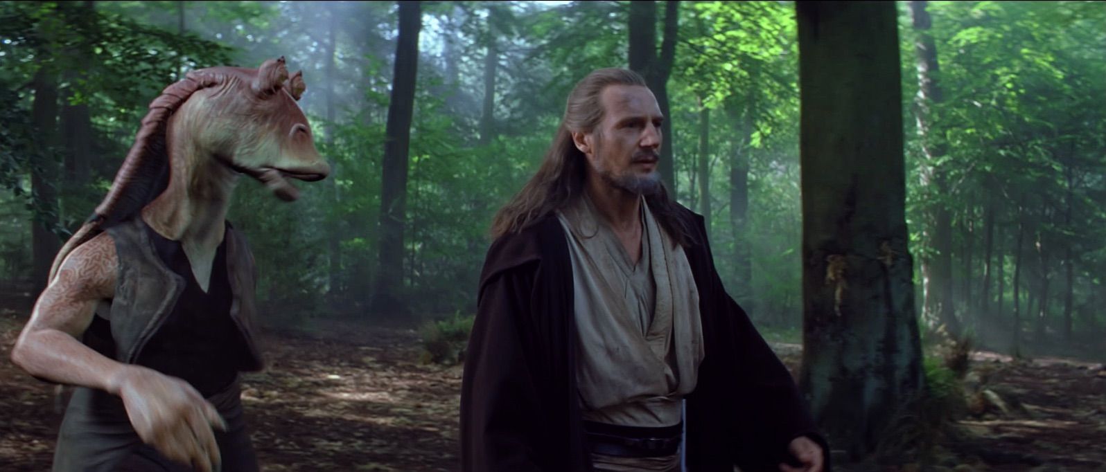 Qui Gon and Jar Jar Blank Meme Template