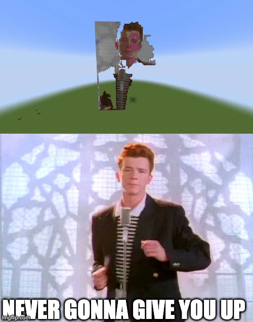 NEVER GONNA GIVE YOU UP | image tagged in rickrolling,minecraft | made w/ Imgflip meme maker