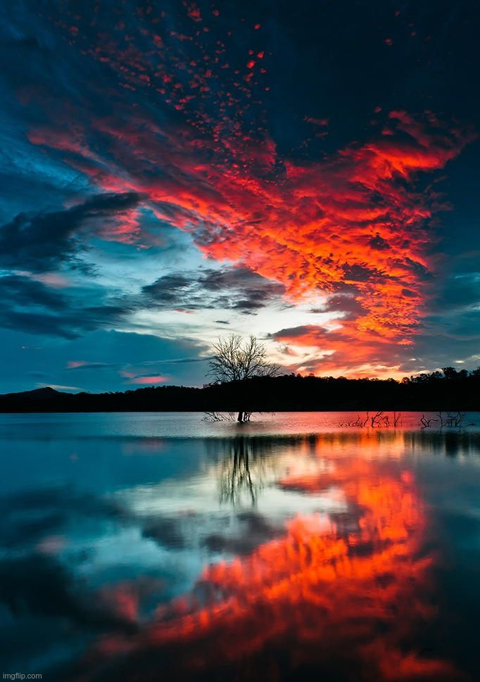 Sky Reflecting Off Water | image tagged in landscapes,nature,rick75230 | made w/ Imgflip meme maker