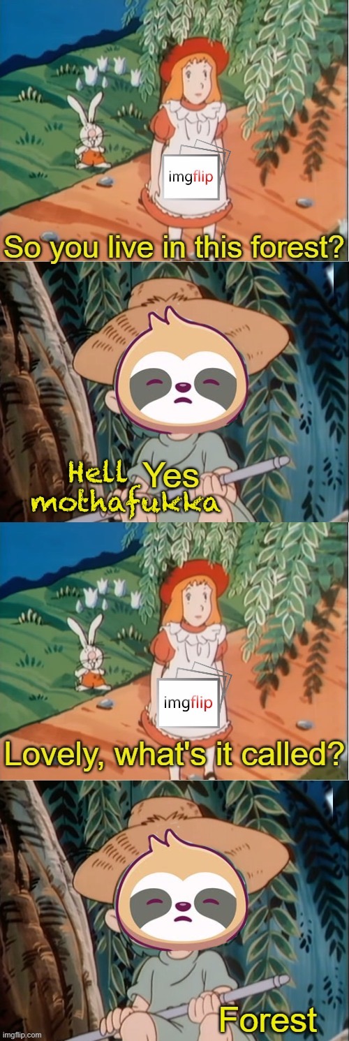 High Quality Sloth forest Blank Meme Template