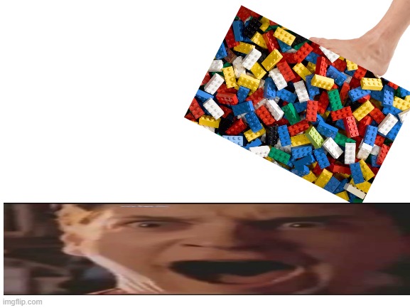 You step on lego | image tagged in blank white template | made w/ Imgflip meme maker