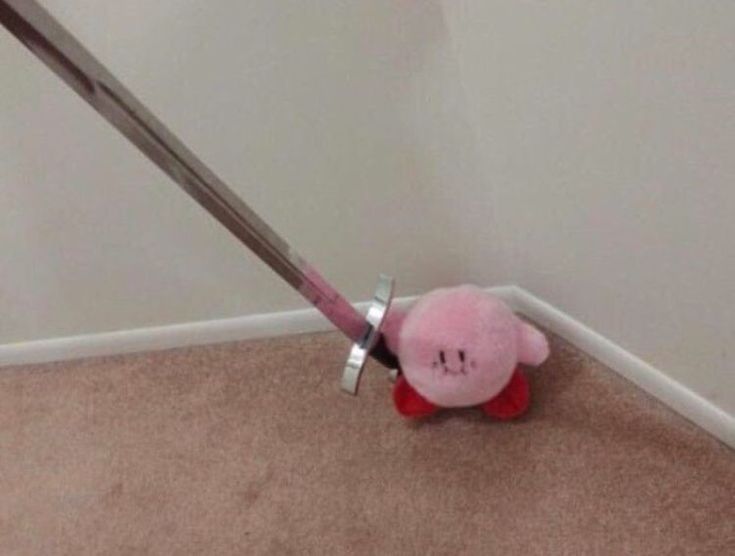 High Quality Kirby with le sword Blank Meme Template