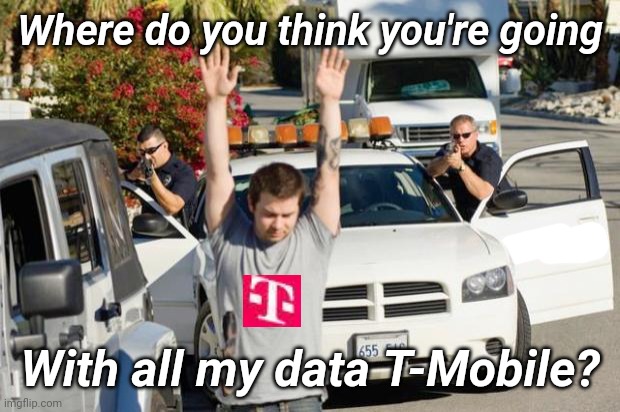 Repost Police | Where do you think you're going With all my data T-Mobile? | image tagged in repost police | made w/ Imgflip meme maker