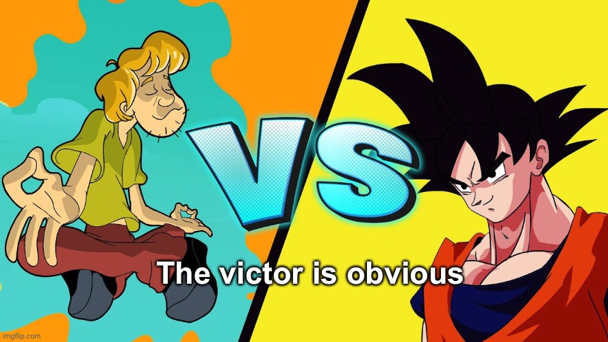 Top Ten Anime Battles | The victor is obvious | image tagged in goku,shaggy,ultra instinct,vs | made w/ Imgflip meme maker