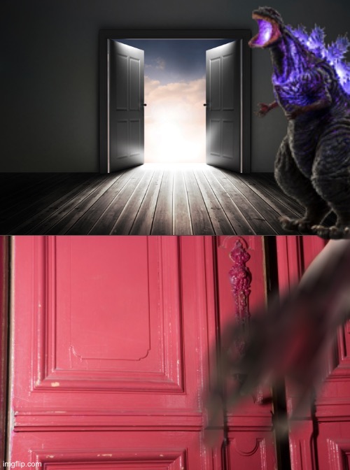 Open and shut | image tagged in open door | made w/ Imgflip meme maker
