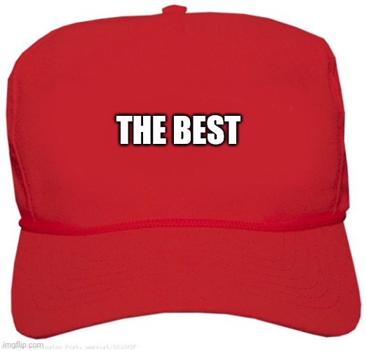 blank red MAGA hat | THE BEST | image tagged in blank red maga hat | made w/ Imgflip meme maker