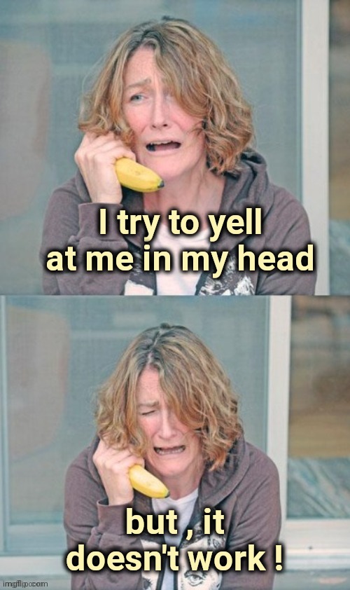 Mental patient | I try to yell at me in my head but , it doesn't work ! | image tagged in mental patient | made w/ Imgflip meme maker