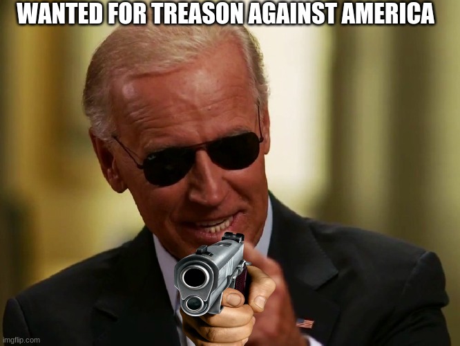 Cool Joe Biden | WANTED FOR TREASON AGAINST AMERICA | image tagged in cool joe biden,politics,conservatives | made w/ Imgflip meme maker