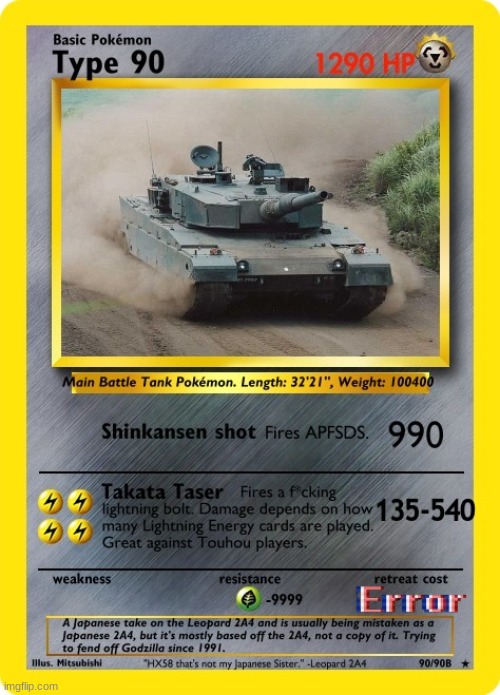 Military Vehicle Pokemon Cards #3 | image tagged in pokemon card meme,pokemon,military,tanks,japan,memes | made w/ Imgflip meme maker