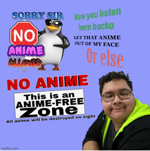 i said no anime | image tagged in e | made w/ Imgflip meme maker