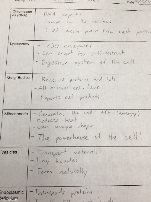 Here are some things to know about parts of a cell, because I’m nice! | image tagged in memes,school,helpful,notes | made w/ Imgflip meme maker