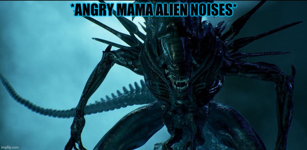 Alien Queen | *ANGRY MAMA ALIEN NOISES* | image tagged in alien queen | made w/ Imgflip meme maker