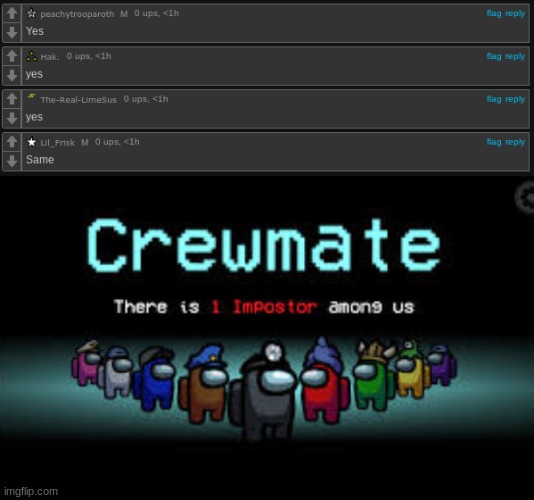 image tagged in there is 1 imposter among us | made w/ Imgflip meme maker