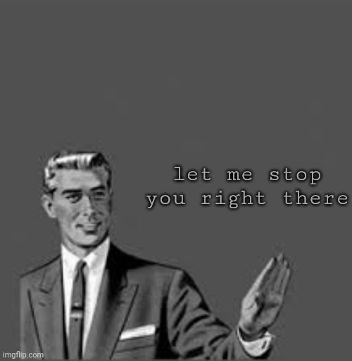 Let me stop you right there | let me stop you right there | image tagged in let me stop you right there | made w/ Imgflip meme maker