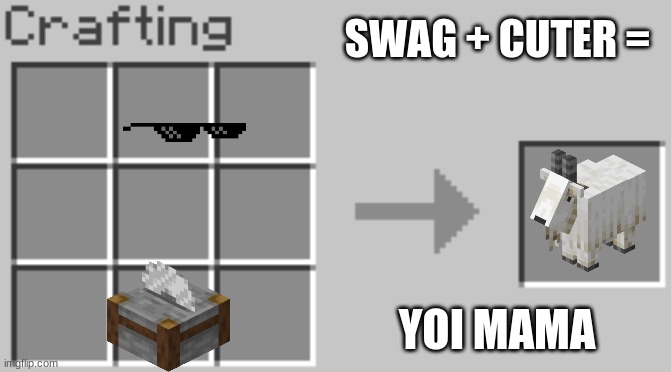 Synthesis | SWAG + CUTER =; YOI MAMA | image tagged in synthesis | made w/ Imgflip meme maker