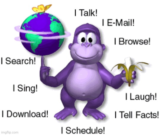 Bonzibuddy is evil! | image tagged in bonzibuddy conquers earth | made w/ Imgflip meme maker
