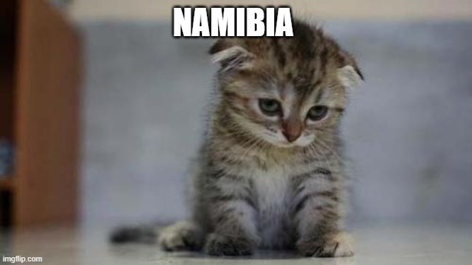 Sad kitten | NAMIBIA | image tagged in sad kitten | made w/ Imgflip meme maker