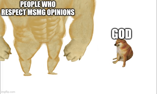 PEOPLE WHO RESPECT MSMG OPINIONS; GOD | made w/ Imgflip meme maker