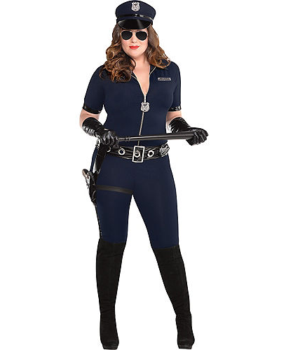 Sexy Police Woman costume - female cop Blank Meme Template