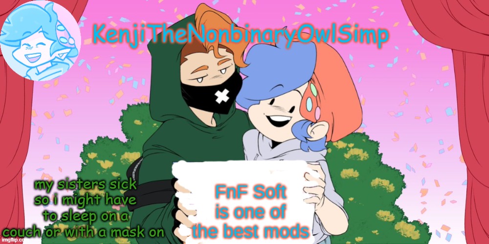 Soft Boyfriend cute | my sisters sick so i might have to sleep on a couch or with a mask on | image tagged in soft boyfriend cute | made w/ Imgflip meme maker