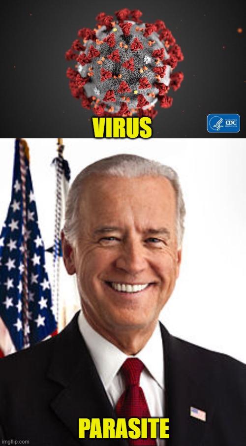 VIRUS PARASITE | image tagged in covid 19,memes,joe biden | made w/ Imgflip meme maker