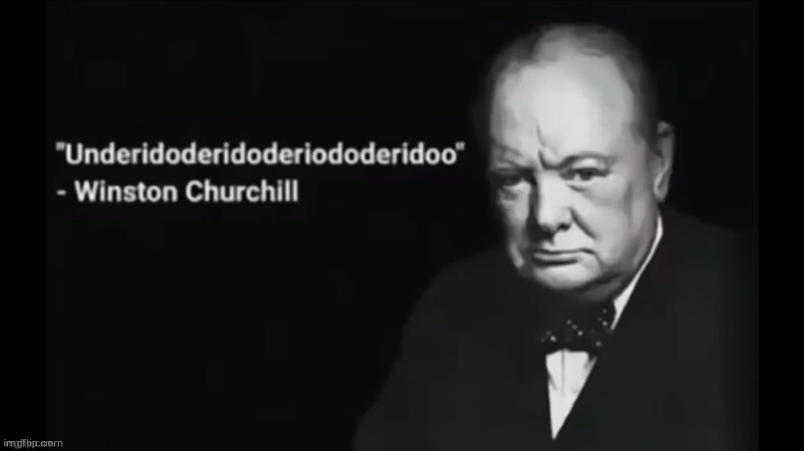 Underidoderidoderiododeridoo | image tagged in winston churchill gibberish | made w/ Imgflip meme maker