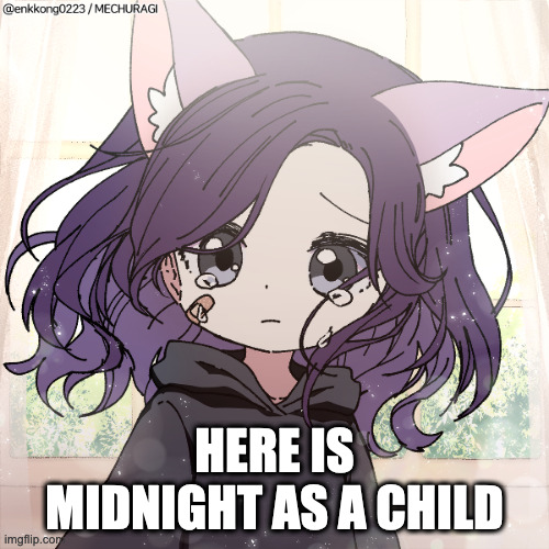 HERE IS MIDNIGHT AS A CHILD | image tagged in child midnight | made w/ Imgflip meme maker