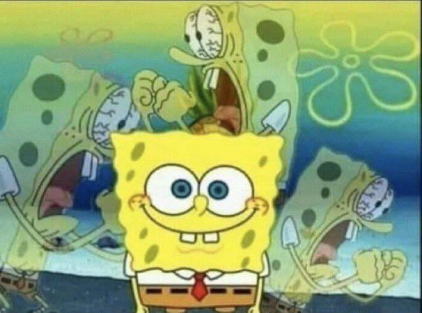 Spongebob internally screaming Blank Meme Template