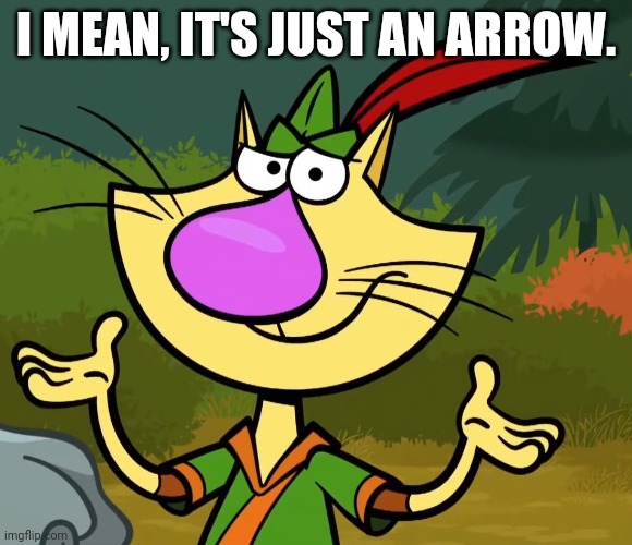 Confused Nature Cat 2 | I MEAN, IT'S JUST AN ARROW. | image tagged in confused nature cat 2 | made w/ Imgflip meme maker