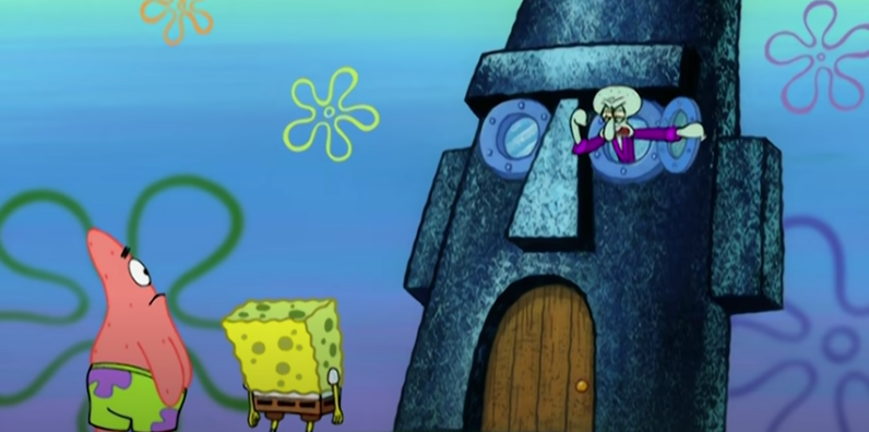 High Quality Squidward Yelling at Patrick and Spongebob Blank Meme Template