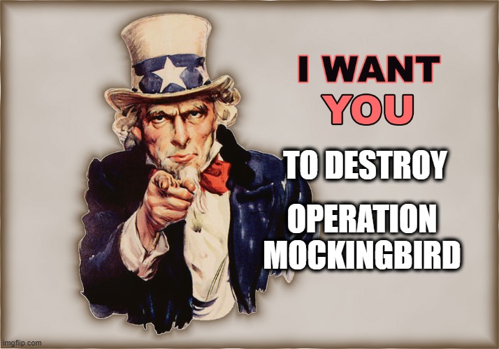 TO DESTROY OPERATION MOCKINGBIRD | made w/ Imgflip meme maker