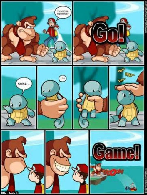 DK IS WHOLESOME | image tagged in donkey kong,squirtle,pokemon,comics/cartoons,super smash bros | made w/ Imgflip meme maker