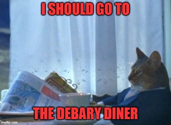 I Should Buy A Boat Cat Meme | I SHOULD GO TO THE DEBARY DINER | image tagged in memes,i should buy a boat cat | made w/ Imgflip meme maker