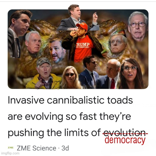 Democracy Cannibals | image tagged in cruz,greene,hawley,gaetz,brooks,mccarthy | made w/ Imgflip meme maker