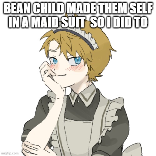 BEAN CHILD MADE THEM SELF IN A MAID SUIT  SO I DID TO | made w/ Imgflip meme maker