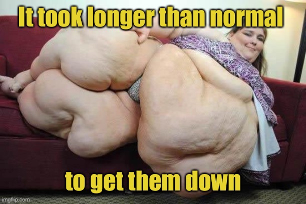 fat girl | It took longer than normal to get them down | image tagged in fat girl | made w/ Imgflip meme maker