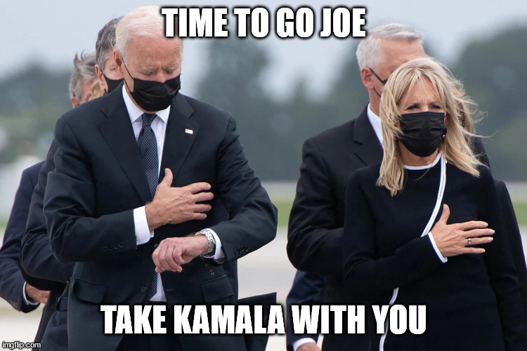 TTGJ | TIME TO GO JOE; TAKE KAMALA WITH YOU | image tagged in political meme | made w/ Imgflip meme maker