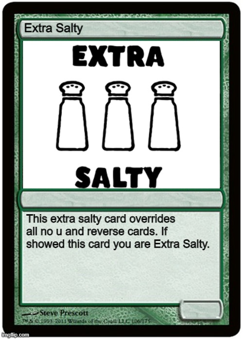 High Quality extra salti card Blank Meme Template