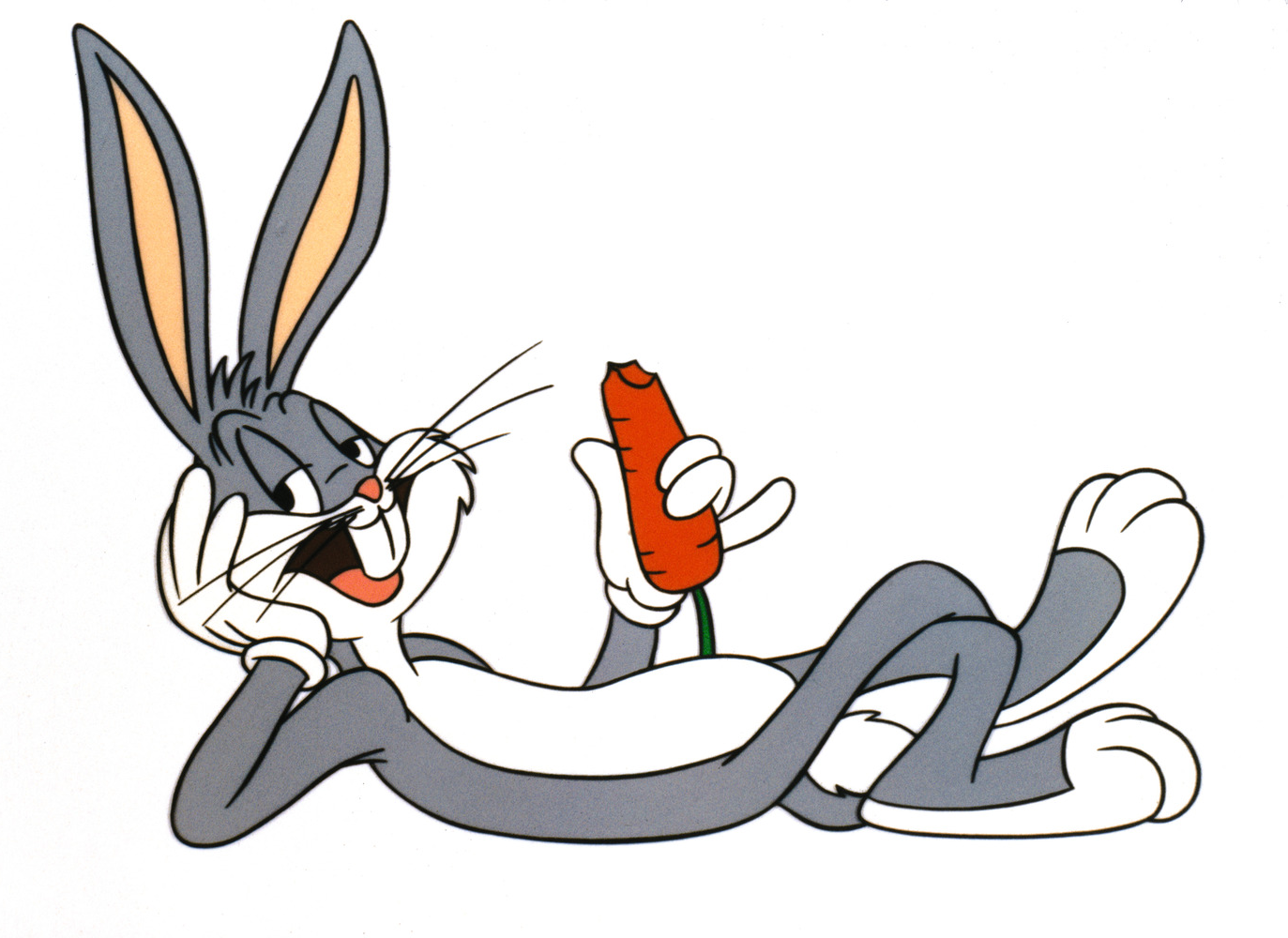 Bugs Bunny eating carrot laying down Blank Meme Template