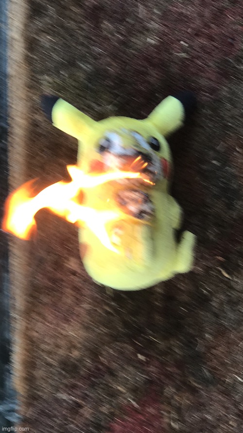 Flaming Pikachu | image tagged in fire | made w/ Imgflip meme maker