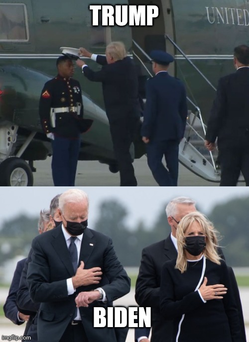 Differences | TRUMP; BIDEN | image tagged in biden checks watch | made w/ Imgflip meme maker