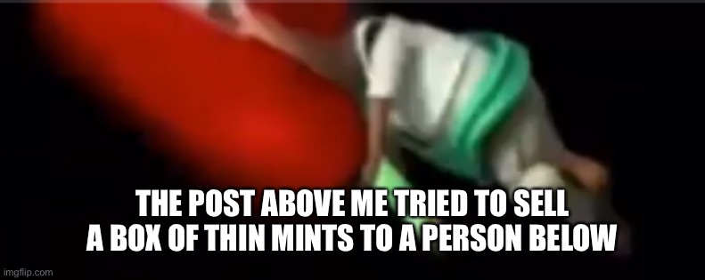 CRONCH | THE POST ABOVE ME TRIED TO SELL A BOX OF THIN MINTS TO A PERSON BELOW | image tagged in cronch | made w/ Imgflip meme maker