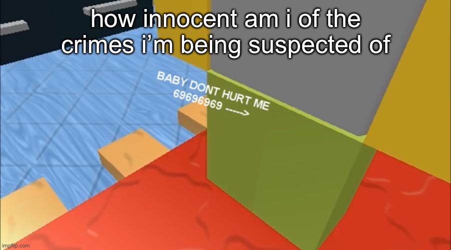 pls say i’m innocent | how innocent am i of the crimes i’m being suspected of | made w/ Imgflip meme maker