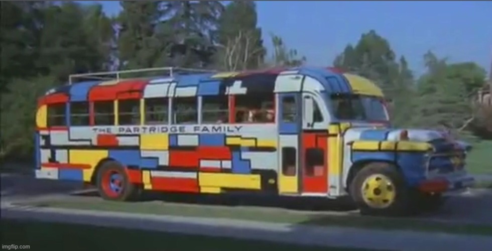 The Partridge Family bus | image tagged in the partridge family bus,1970s,music,tv show | made w/ Imgflip meme maker