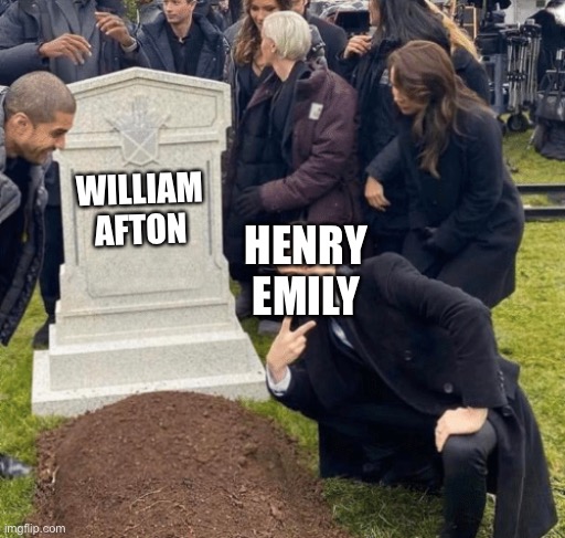 Grant Gustin over grave | WILLIAM AFTON; HENRY EMILY | image tagged in grant gustin over grave | made w/ Imgflip meme maker