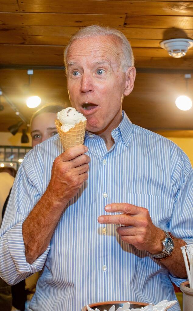High Quality Joe Biden eating ice cream Blank Meme Template