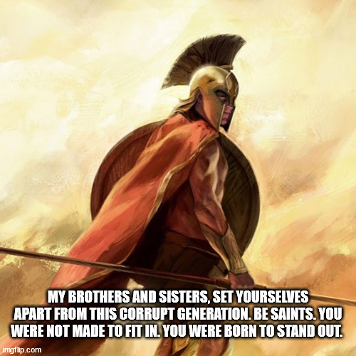Born To Stand Out |  MY BROTHERS AND SISTERS, SET YOURSELVES APART FROM THIS CORRUPT GENERATION. BE SAINTS. YOU WERE NOT MADE TO FIT IN. YOU WERE BORN TO STAND OUT. | image tagged in saints,christians christianity | made w/ Imgflip meme maker