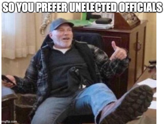 SO YOU PREFER UNELECTED OFFICIALS | made w/ Imgflip meme maker