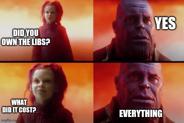 What did it cost | YES; DID YOU OWN THE LIBS? WHAT DID IT COST? EVERYTHING | image tagged in what did it cost | made w/ Imgflip meme maker