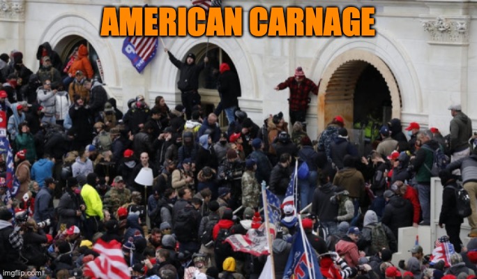 MAGA riot | AMERICAN CARNAGE | image tagged in maga riot | made w/ Imgflip meme maker